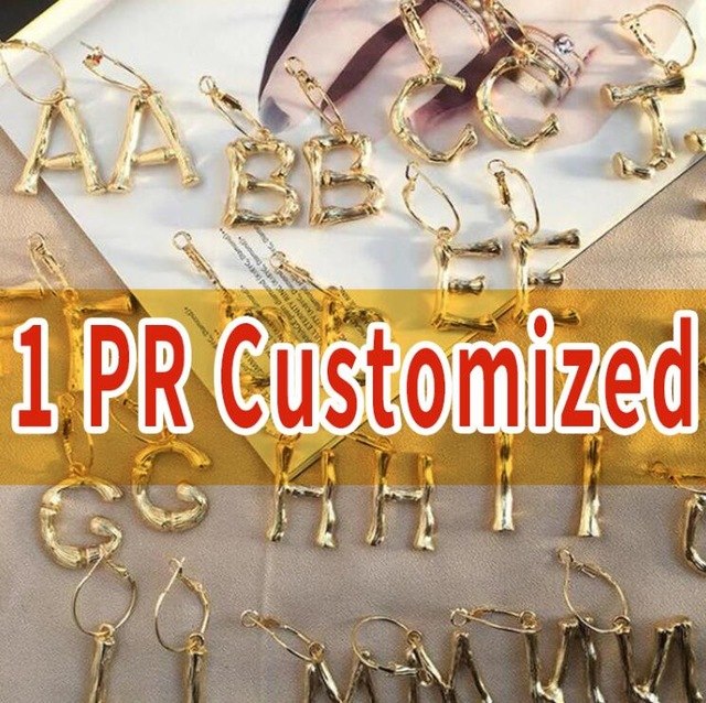Artilady k letters earrings for women A~Z gold hoop earrings for girls Alphabet letter earrings gold jewelry new year gift
