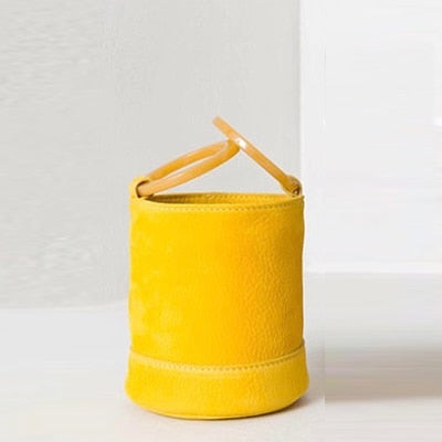 Luxury Handbags Women Bag Famous Metal Wood Handle HandBag Female Vintage Crossbody Bucket Bag
