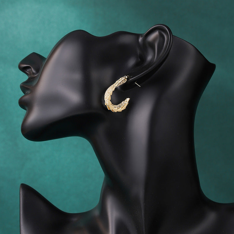 Geometric Individual Packaging Personality Love Gold Women's Temperament Personality Print Earrings