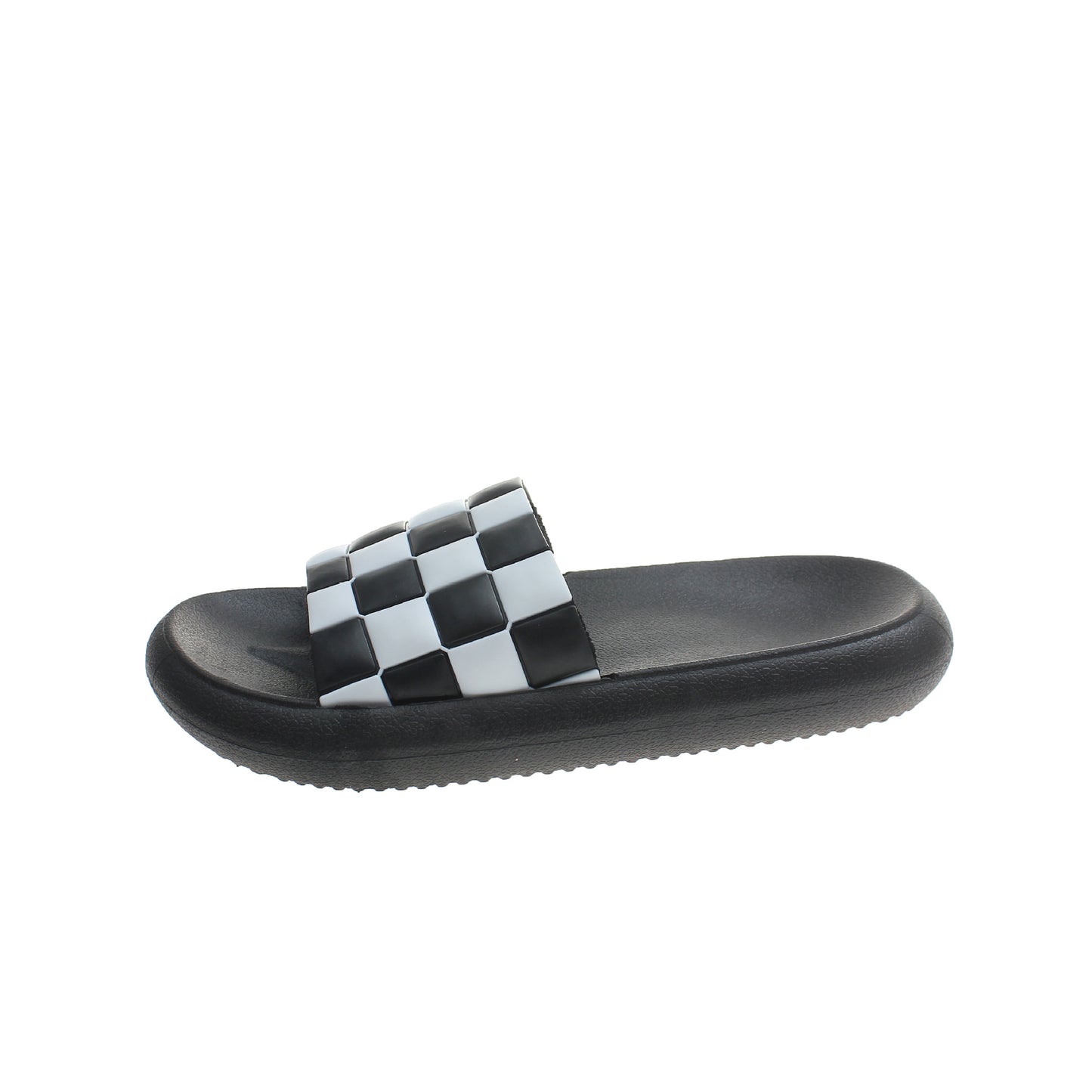 New Black And White Checkerboard Stepping On Shit Slippers Female Couple Slippers Home Bathroom Bath Soft Bottom Slippers