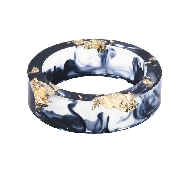 Gold Foil Paper Inside Resin Ring