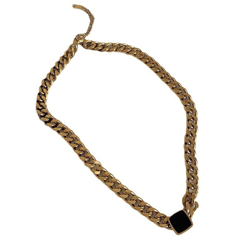 European and American Personalities Exaggerate Titanium Steel Thick Chain Necklaces, Niche, Versatile Collarbone Chain Necklaces
