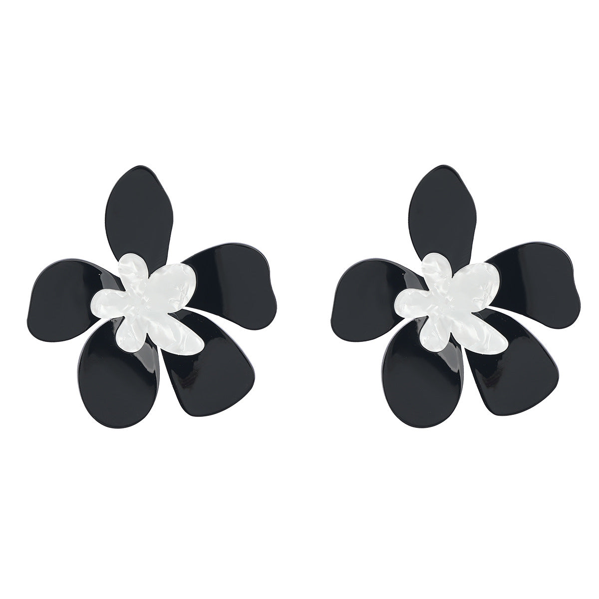 Ins Style Net Red Multi-Layer Acetate Plate Flower Earrings Ladies Elegant Literary Flower Earrings