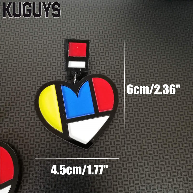 Acrylic Jewelry Custom Brincos Jewelry Geometric Heart Earrings for Women Pendientes Hyperbole Drop Earring Oorbellen