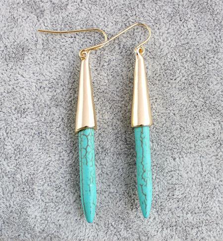 Artilady stone tassels stud earrings vintage stone