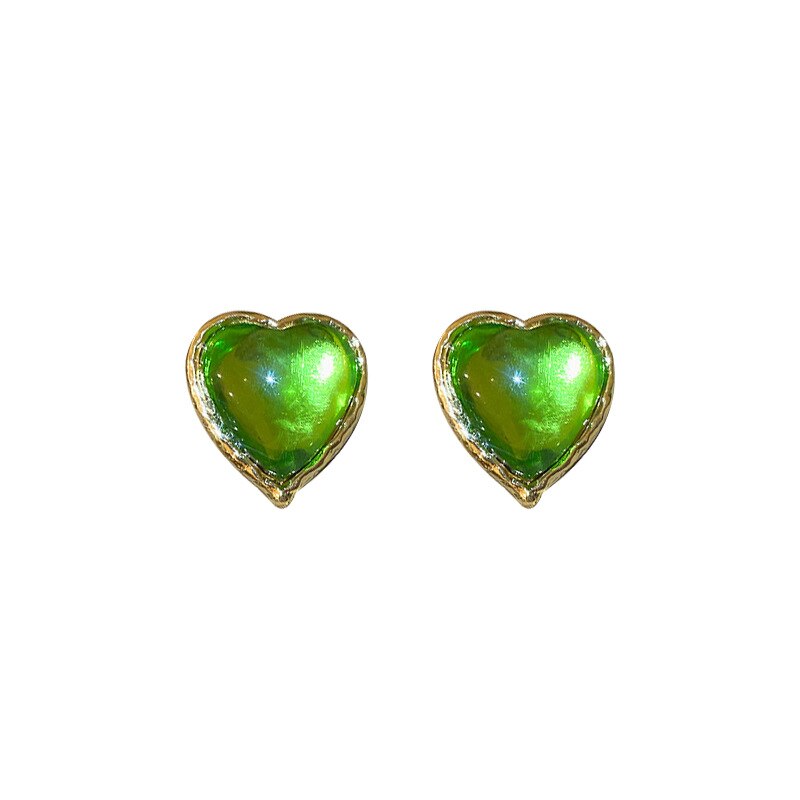 Trendy New Luxurious Crystal Resin Love Heart Drop Earrings for Women Bowknot Korea Style Fashion Pendientes Jewelry Gift