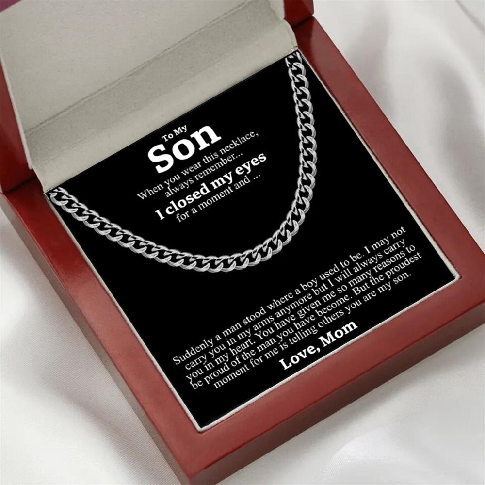 Men's titanium steel Cuban chain round polished hip-hop trendy jewelry