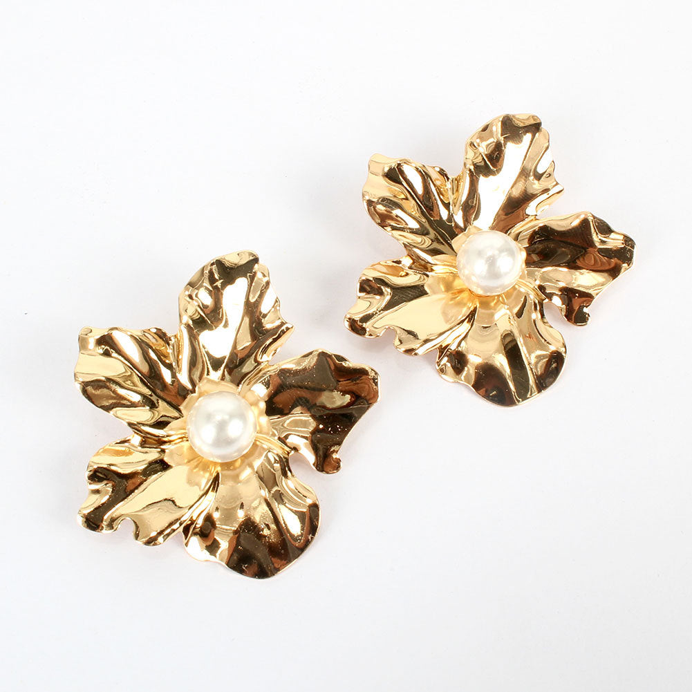 Exaggerated Simple Flower Earrings Fashion Personality Temperament Earrings Women