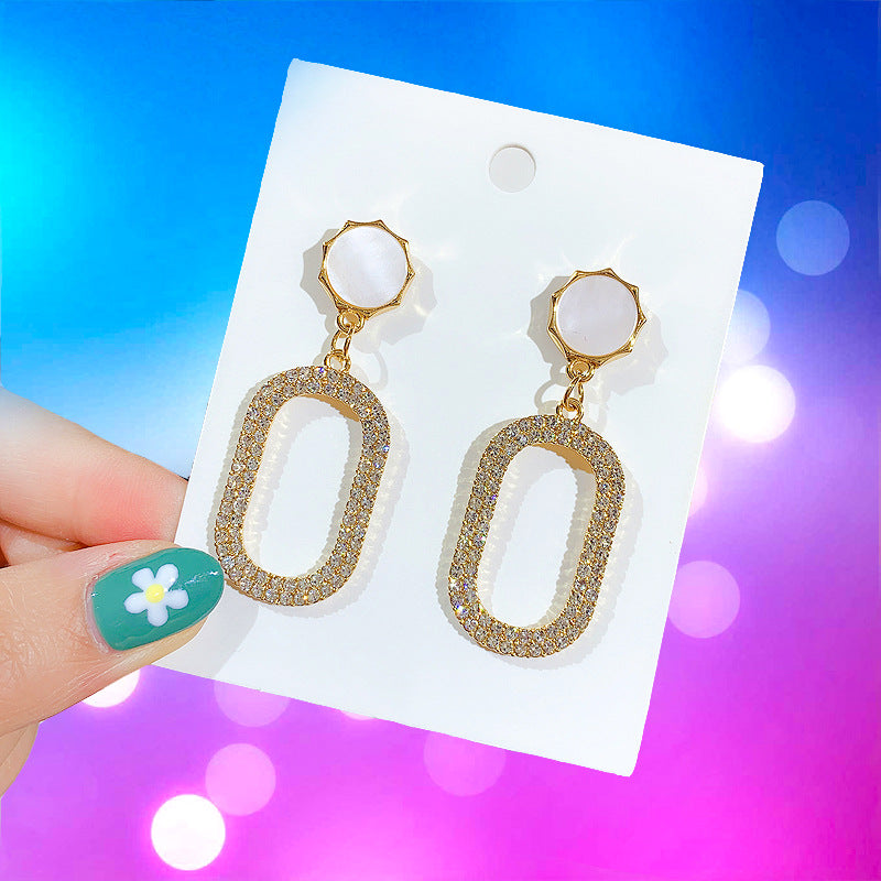 Earrings Net Celebrity Thin Temperament New Trendy Earrings Show Face Earrings Female Earrings All-Match Long Style
