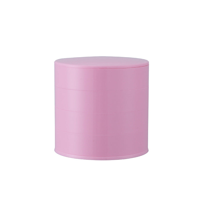 Ear Clip Earrings Jewelry Box Rotating Storage Box Tidying Rack Small Jewelry Round Multi-Layer Box Transparent