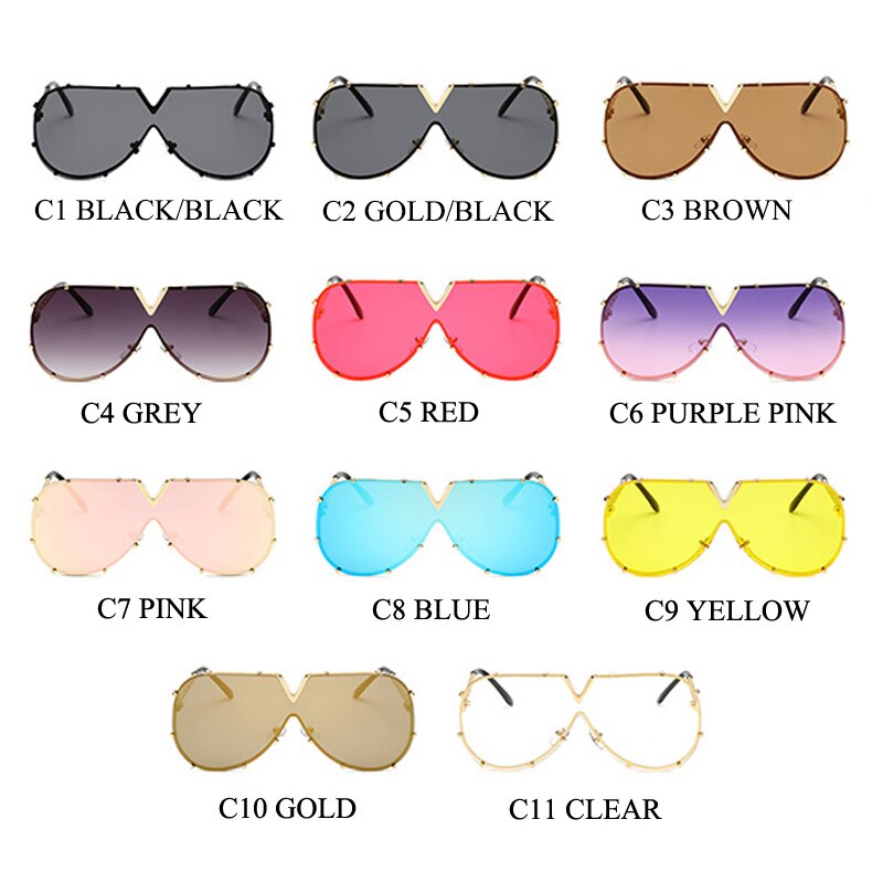 Sunglasses Fashion Oversized Sunglasses Men Brand Designer Goggle Sun Glasses Female Style Oculos De Sol UV400