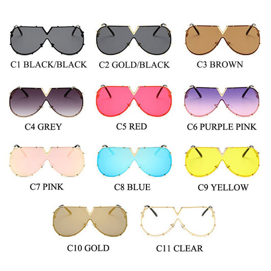 Sunglasses Fashion Oversized Sunglasses Men Brand Designer Goggle Sun Glasses Female Style Oculos De Sol UV400