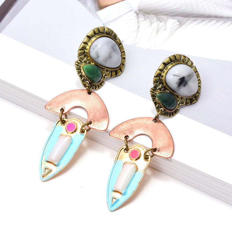 Fashion Stone Dangle Earrings Jewelry