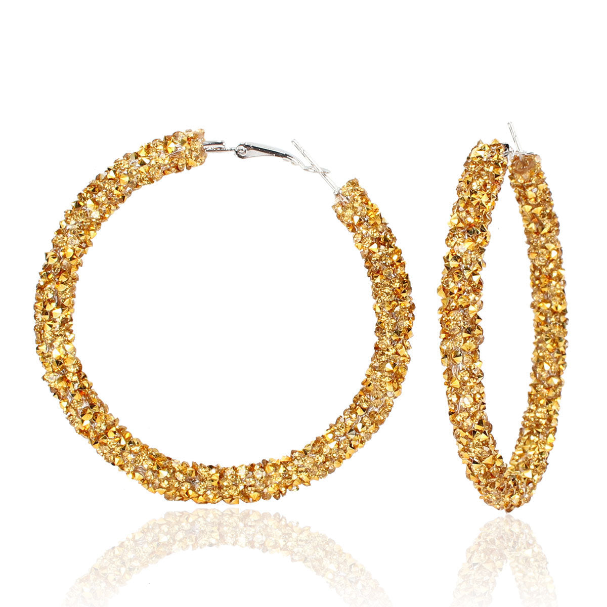 Fashion Personality Jewelry Alloy Diamond Earrings Popular Hoop Earrings Hoop Earrings