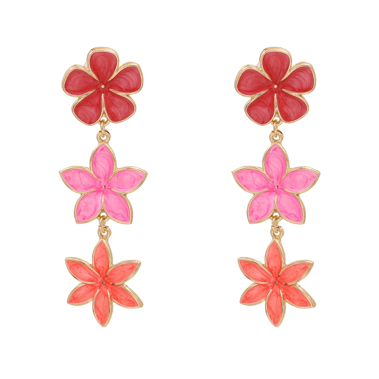 French Retro Lavender Oil Drop Flower Earrings Three Earrings Personality Earrings Ins Style For Women
