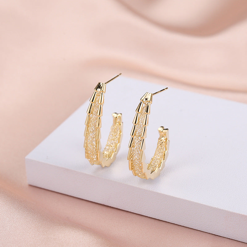 Geometric Individual Packaging Personality Love Gold Women's Temperament Personality Print Earrings