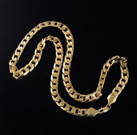 18-Karat gold plated men's necklace