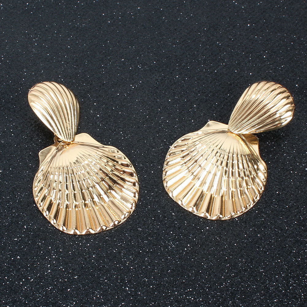 Earrings Scallop Stud Earrings Bohemia Style Metal Shell Earrings Women Earrings