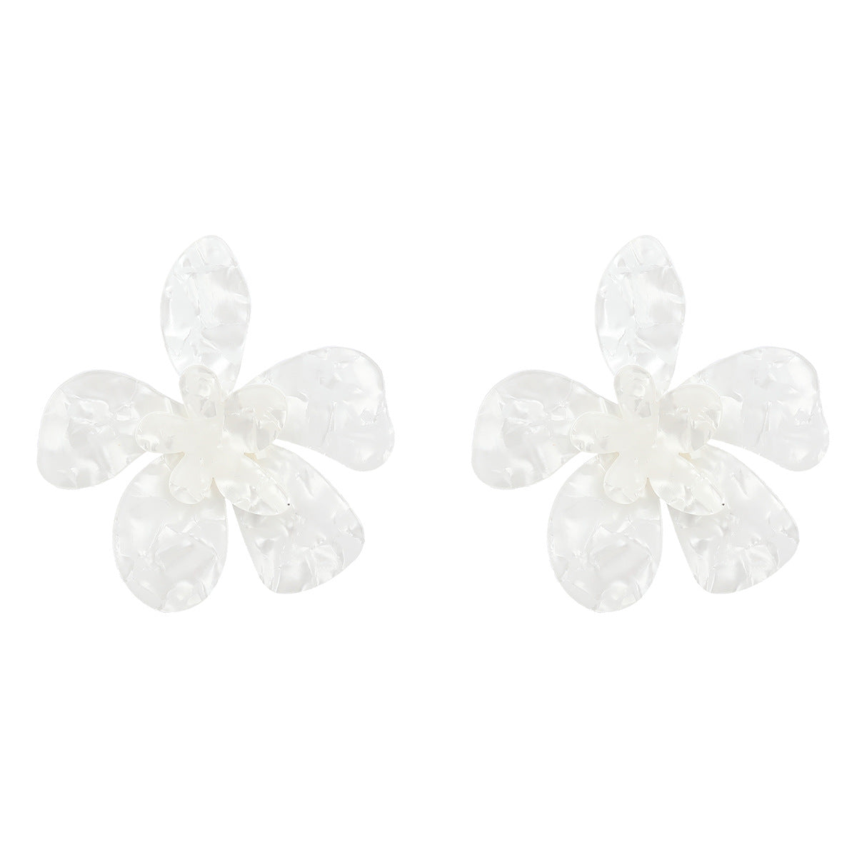 Ins Style Net Red Multi-Layer Acetate Plate Flower Earrings Ladies Elegant Literary Flower Earrings