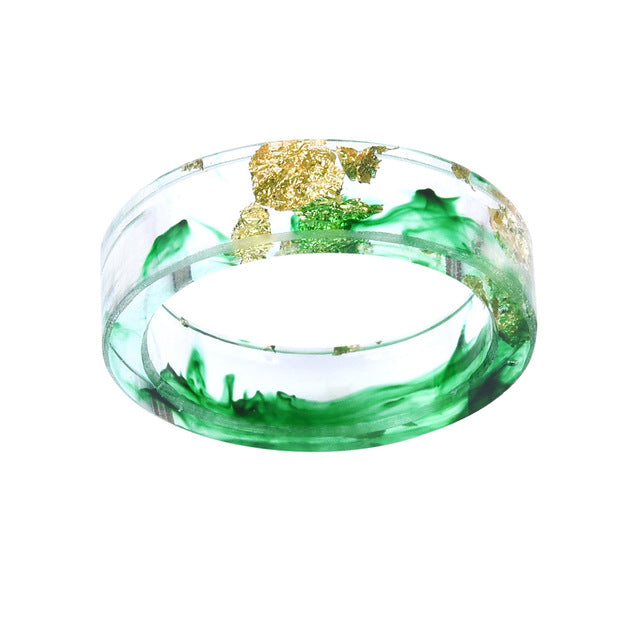 Gold Foil Paper Inside Resin Ring