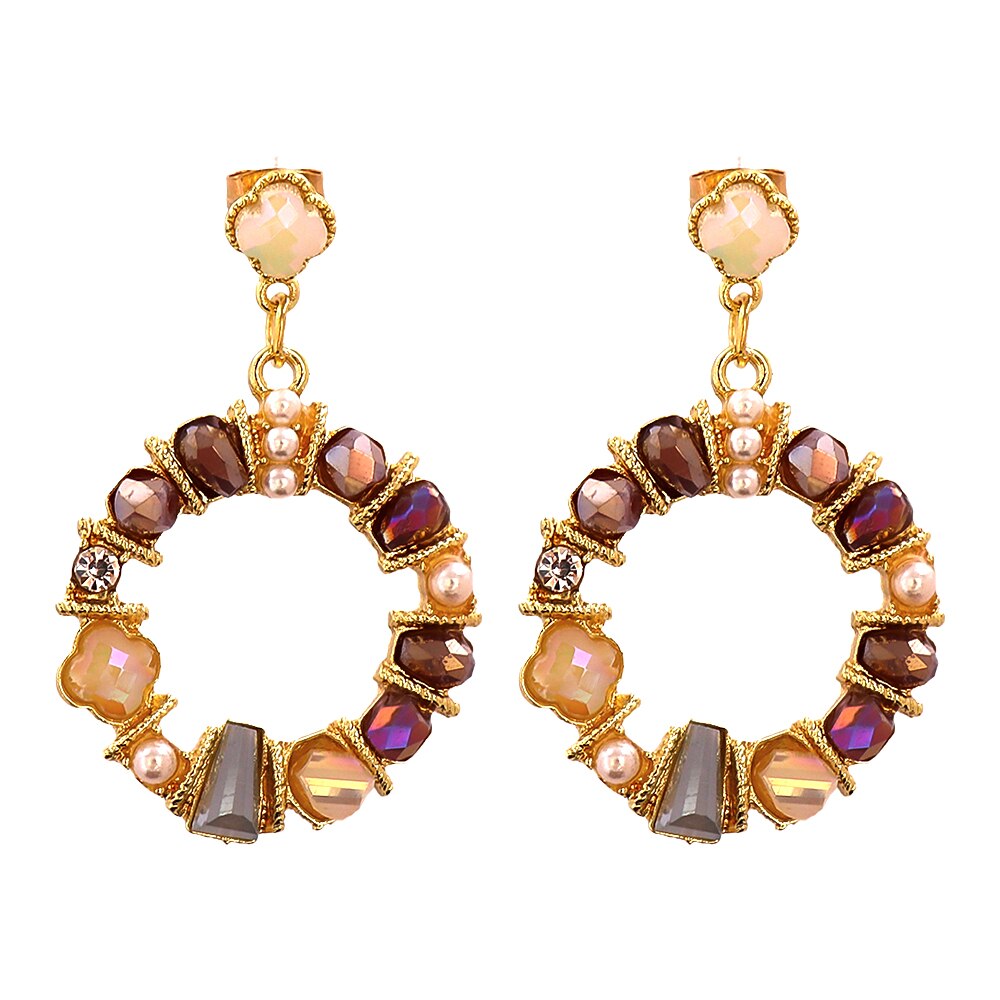 New Arrival Baroque Crystal Pearl Metal Stub Earrings Metal Gold Plated Heart Shape Earrings Gift for Women