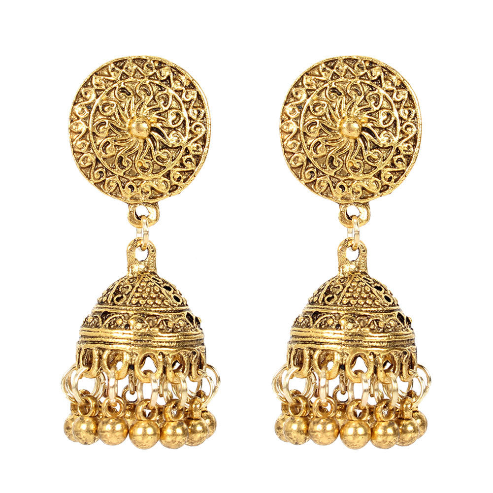 Exaggerated Personality Earrings Fashion Retro National Style Alloy Tassel Earrings Earrings Female