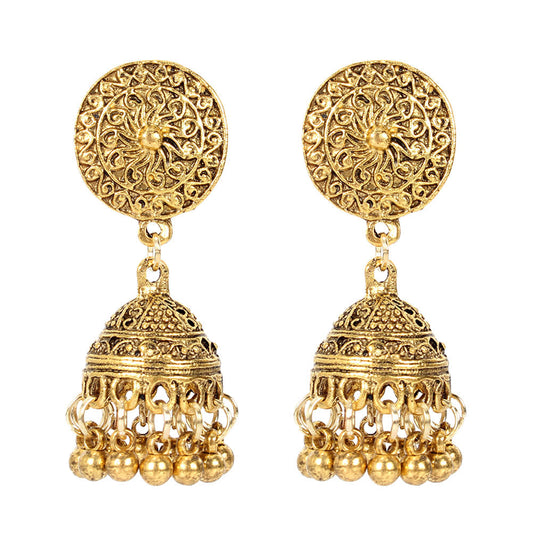 Exaggerated Personality Earrings Fashion Retro National Style Alloy Tassel Earrings Earrings Female