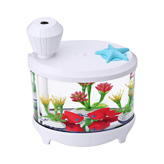 KLN-039 460ml Fish Tank Essential Oil Diffuser Air Mist Humidifier with Whisper-quiet Operation Portable USB Changing LED Lights