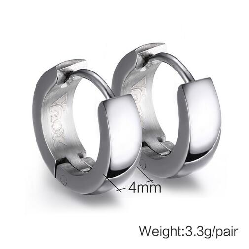 VNOX Hoop Earrings for Men Punk Stainless Steel
