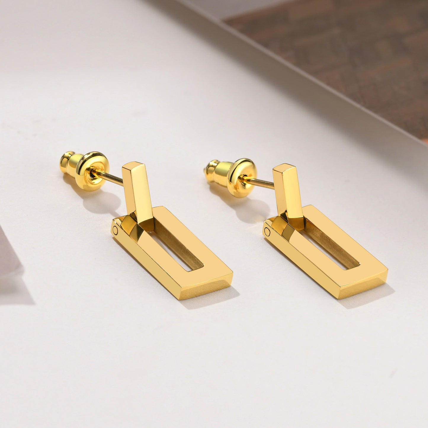Stainless Steel Geometric Rectangular Earrings Gold Women's Earrings Fashion Jewelry Accessories