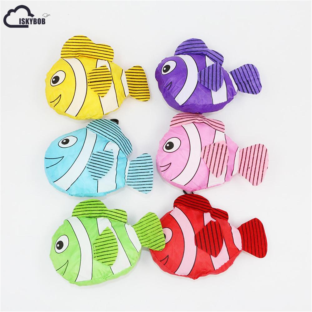 7 Colors Tropical Fish Foldable Eco Reusable Shopping Bags Reusable Tote Pouch Recycle Storage Handbags 38cm x58cm