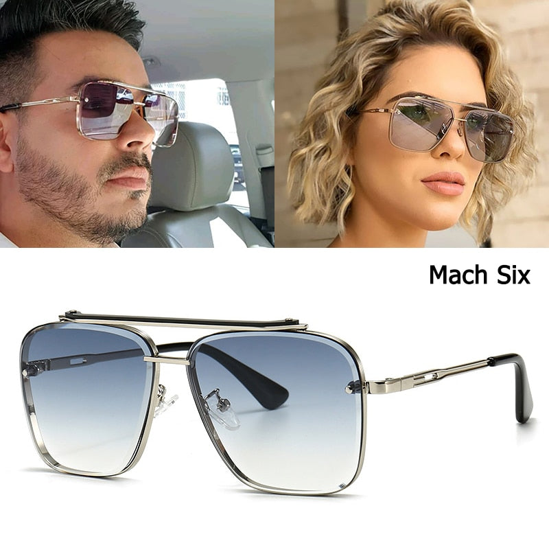 Fashion Classic Mach Six Style Gradient Sunglasses Cool Men Vintage Brand Design Sun Glasses