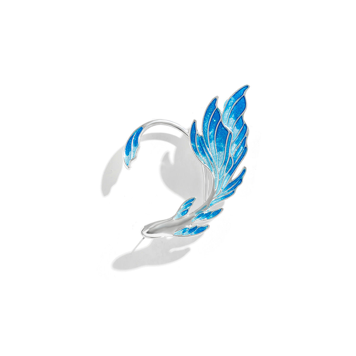 Niche Dripping Goldfish Single Gradient Personality Ear Clip Wild Painted Elf Ear Stud Ear Hanging