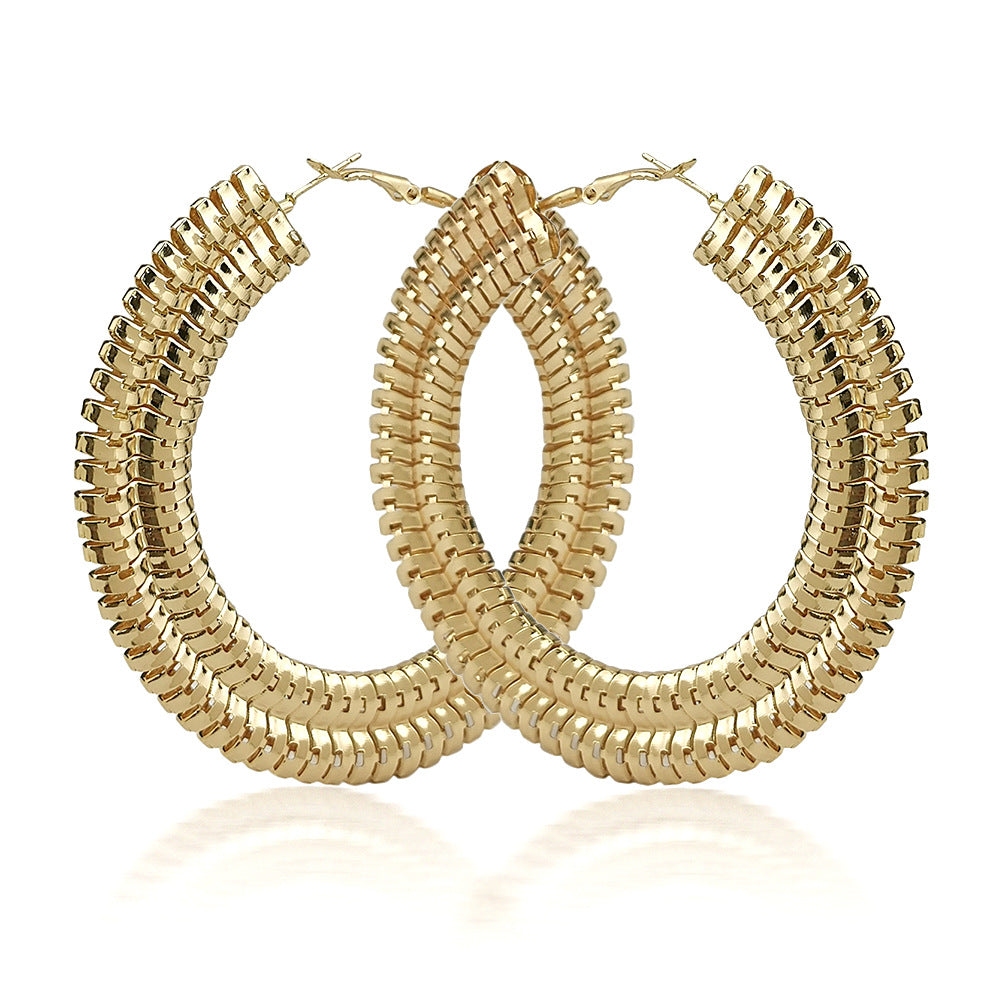 Exaggerated Large Round Earrings Female Personality Fashion Metal Large Hoop Earrings Accessories