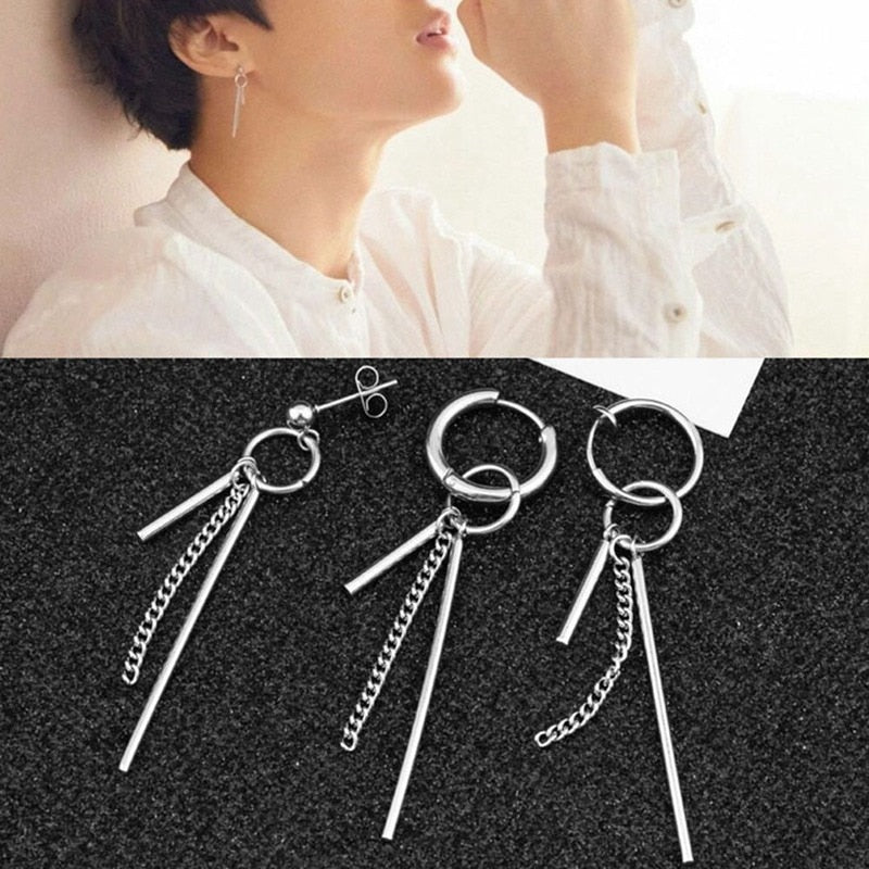 1pc Fashion 3 Types Earrings Album BTS Bangtan Boys Accesorios Tassel Korean Earrings Men Women Tassels Dangle Earrings Circle