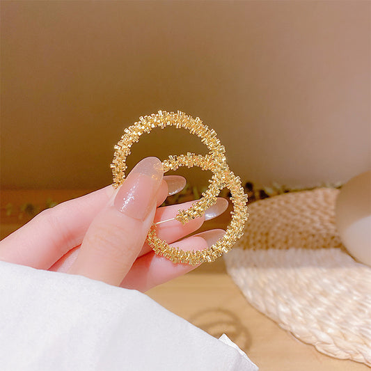 Large Circle Exaggerated Earrings Simple Fashion Earrings New Trendy Korean Temperament Net Red Earrings 925 Silver Needles