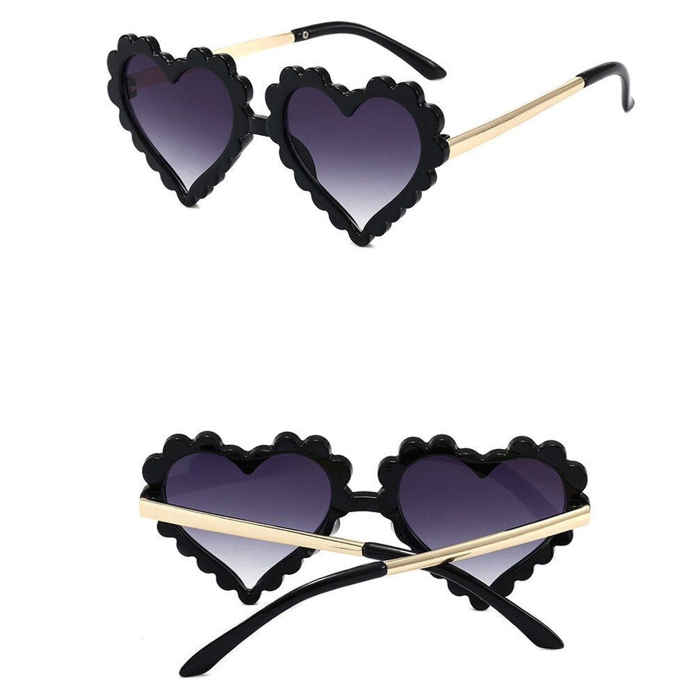 Cute Sweet Children Heart Flower Sunglasses UV400 Protection Kids Fashion Personality Glasses Eyewear Outdoor Travel