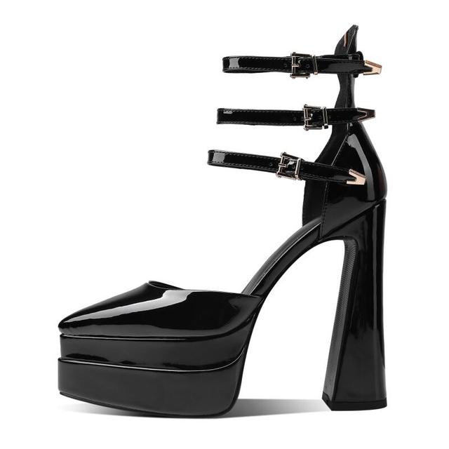 Autumn new pointed double-layer water table ultra-high heel shallow mouth Mary Jane women's shoes