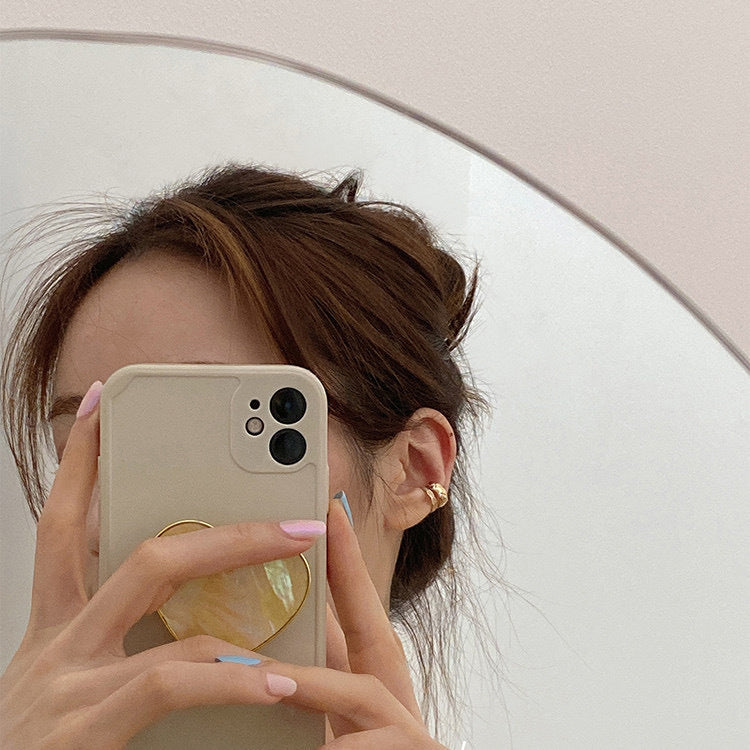 French retro double-layer zircon metal ear clip personality simple and versatile earrings without pierced earrings