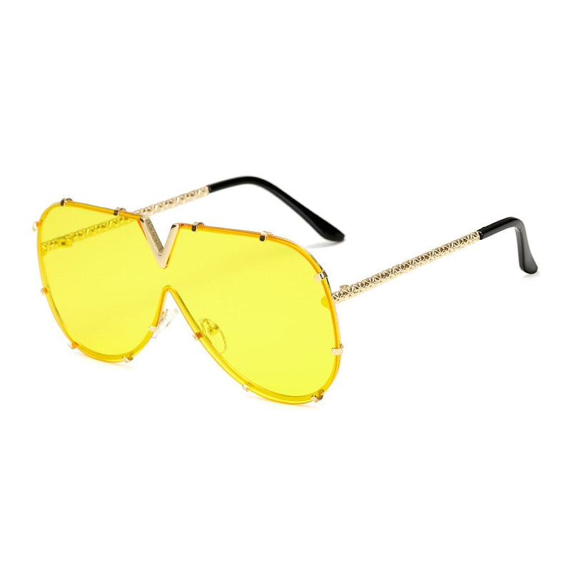 Sunglasses Fashion Oversized Sunglasses Men Brand Designer Goggle Sun Glasses Female Style Oculos De Sol UV400
