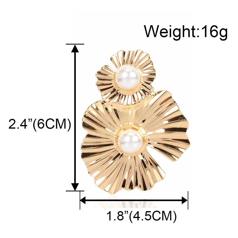 Fashion Metal Flower Earrings Simple Retro Irregular Flower Earrings For Women