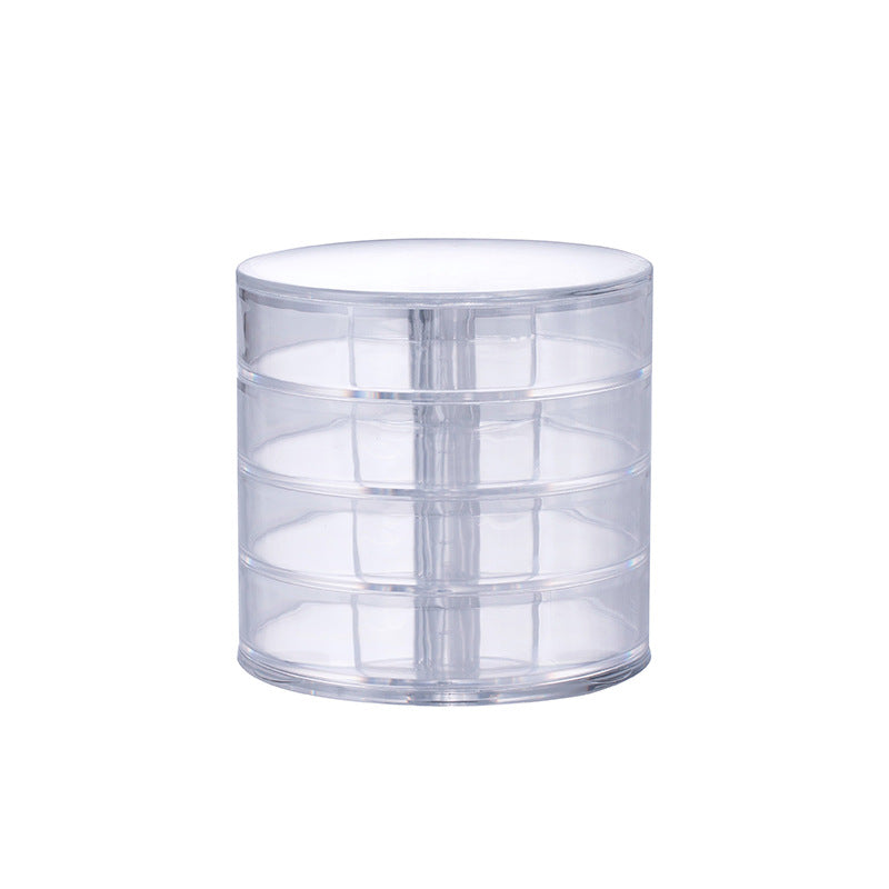 Ear Clip Earrings Jewelry Box Rotating Storage Box Tidying Rack Small Jewelry Round Multi-Layer Box Transparent