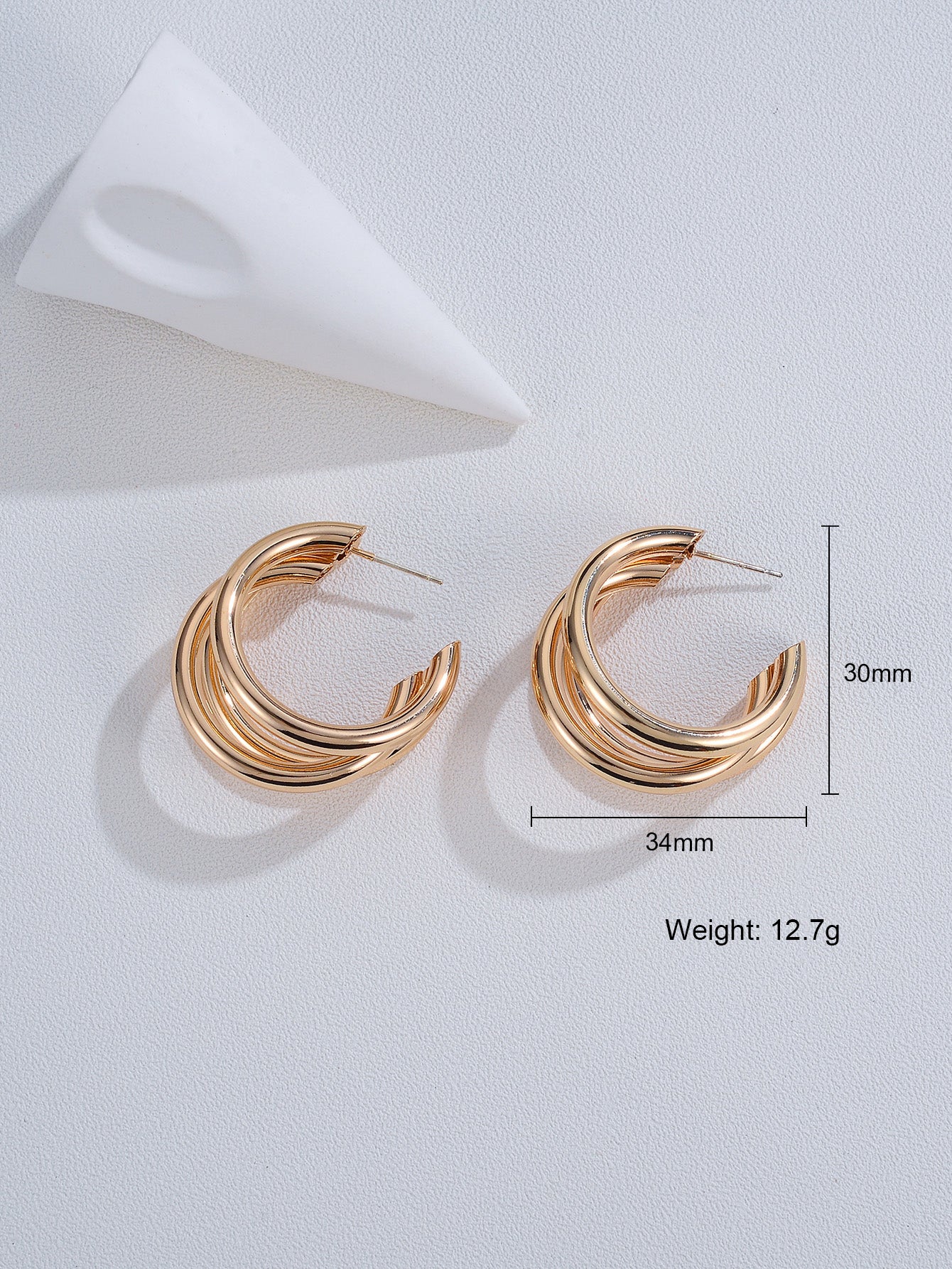 Simple Metallic Semicircle Female Earrings Retro Wild Earrings Temperament Earrings