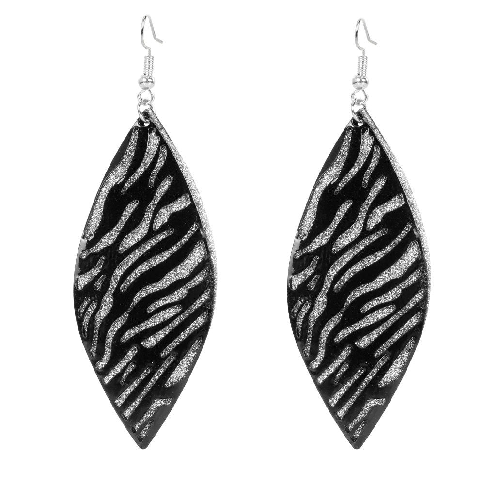 Bohemian Style Geometric Leaves Frosted Earrings Vintage Earrings Female Earrings