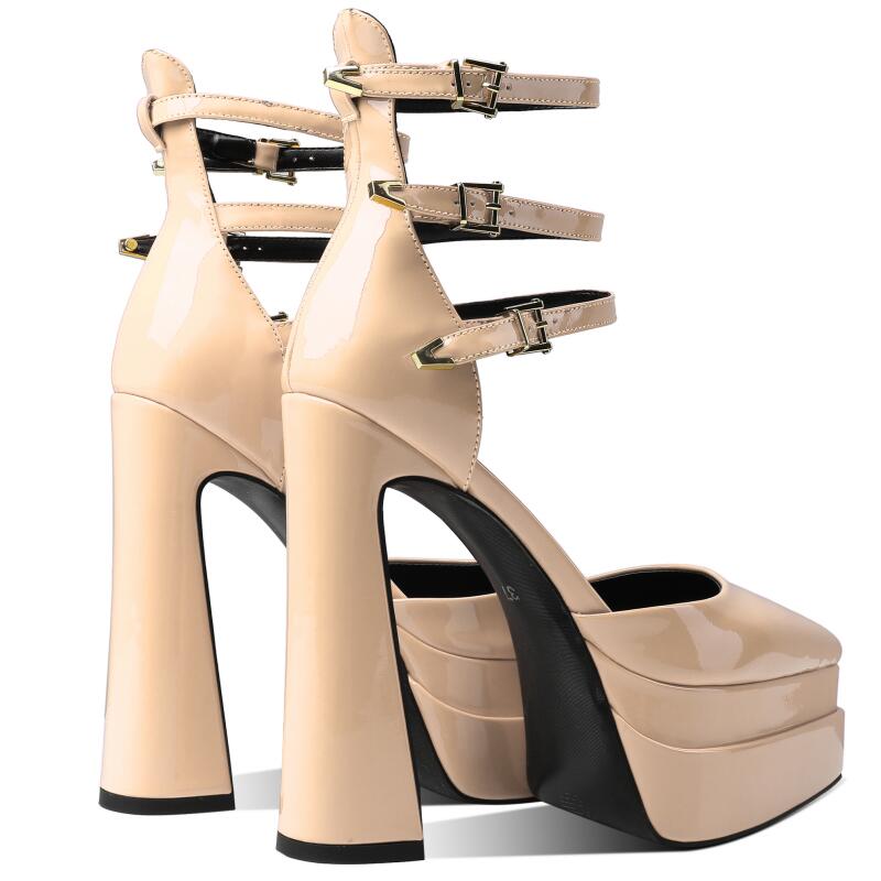 Autumn new pointed double-layer water table ultra-high heel shallow mouth Mary Jane women's shoes