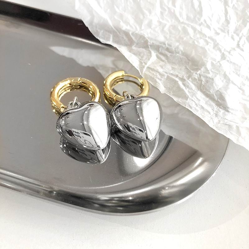 Statement Metallic Heart Drop Earrings For Women New Jewelry Designer Earings Wholesale