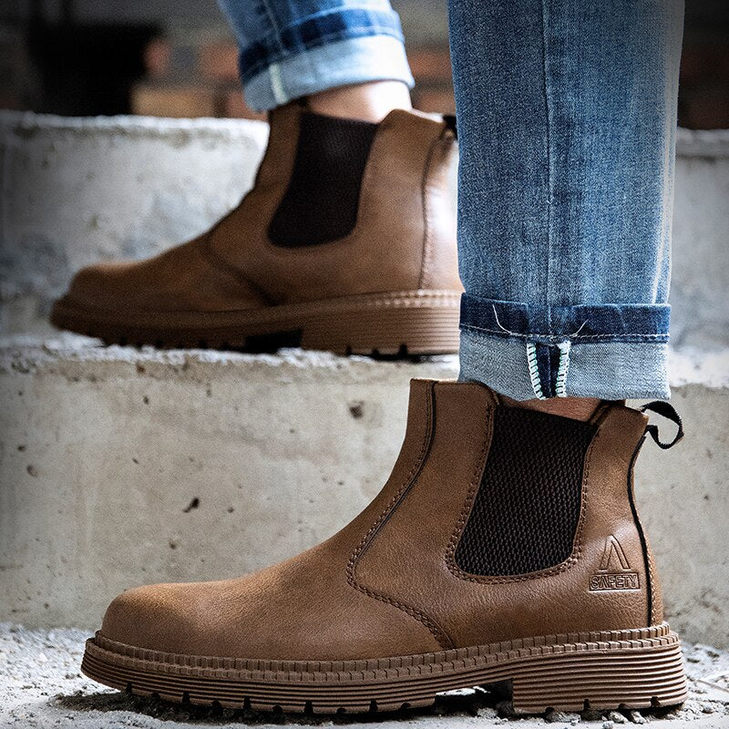 Work Safety Boots Men's Boots Chelsea Boots Steel Toe Safey Shoes