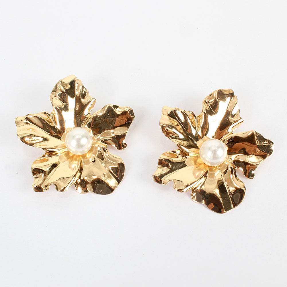 Exaggerated Simple Flower Earrings Fashion Personality Temperament Earrings Women