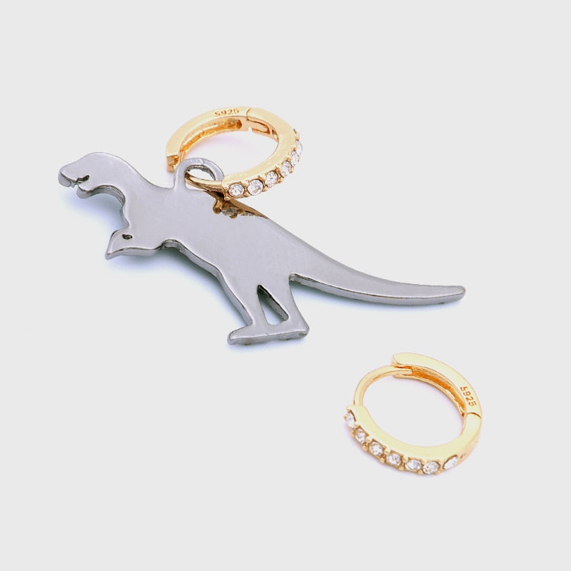 Gold Color Animal Asymmetric Hoop Earrings for Women Simple Green Rhinestone Earrings Hoops Statement Earrings