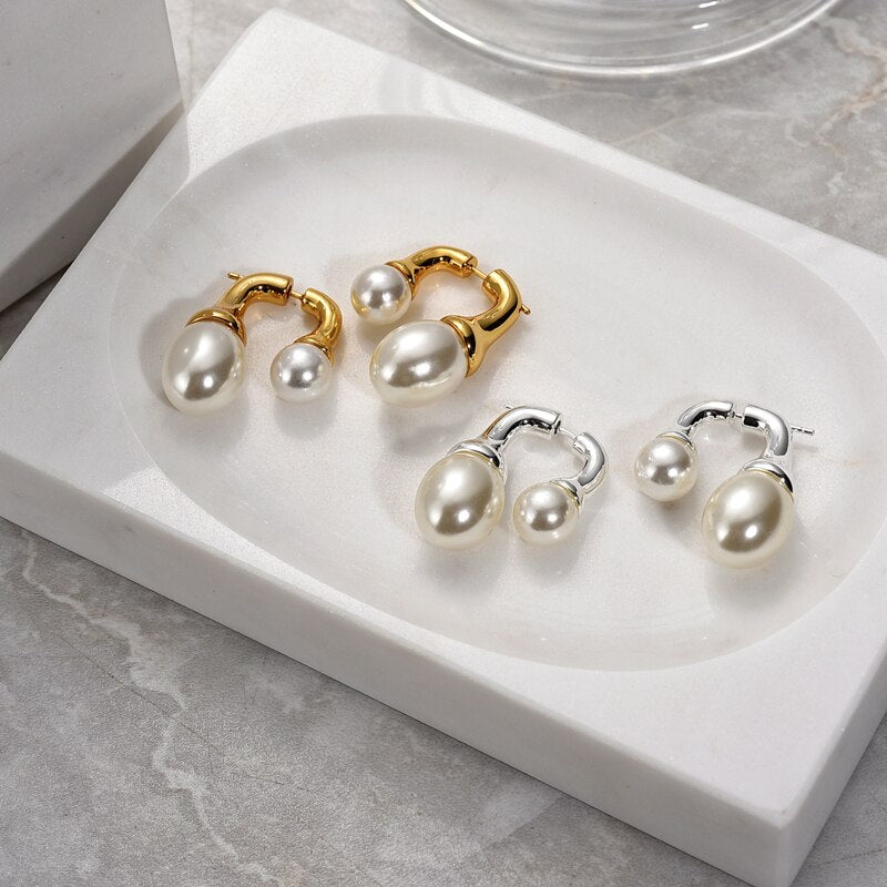 Bilandi Modern Jewelry Vintage Pearl Earrings Trend Elegant Temperament Drop Earrings For Women Party Gifts